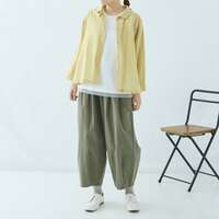 細褶感80支純棉巴里紗八分袖外套式襯衫 胸圍118cm cloudnine｜細かなシワ入り 80綿ボイル無地8分袖 ジャケット風シャツブラウス