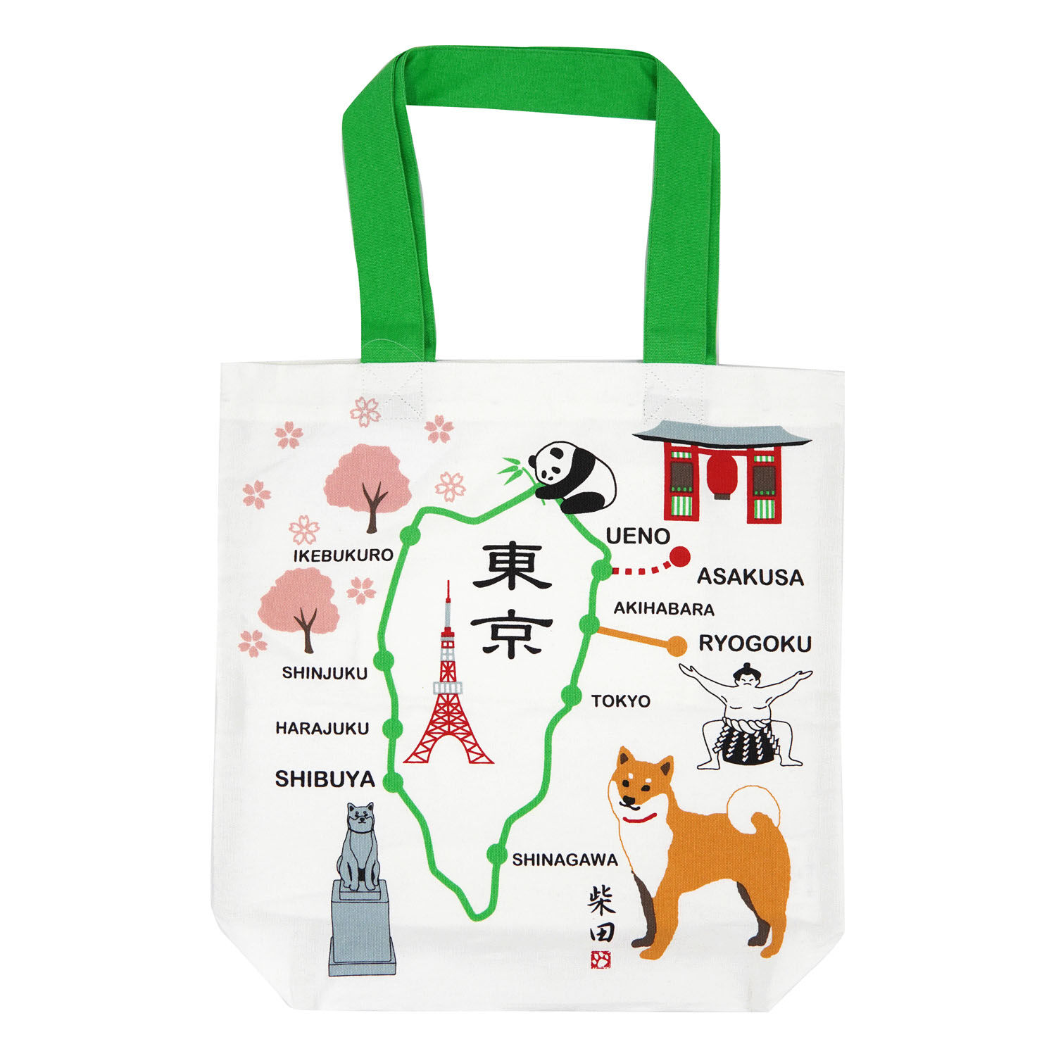 柴犬柴田 日本風景A4托特包 39×38cm 10款｜A4トート ご当地しばたさん