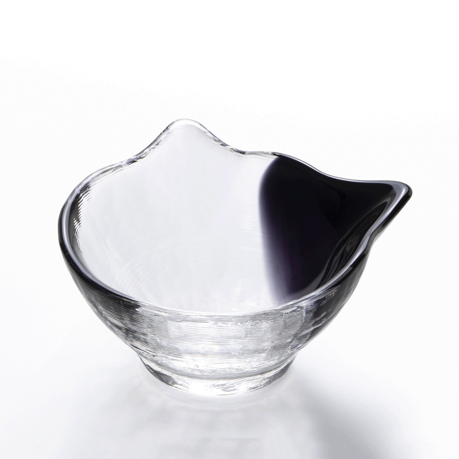 貓咪造型玻璃豆皿 珍味碟・小酒杯・飾品盤 職人手作 日本製｜ココネコ 豆鉢