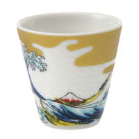 九谷燒豬口杯 波紋圖案 喜慶小酒杯 伴手禮 直徑5.5cm｜【九谷焼】縁起ちょこ波