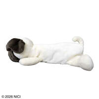 巴哥犬 立體玩偶造型收納包 絨毛觸感 13×25×8cm【NICI】｜NICI 2026 パグ フィギュアポーチ