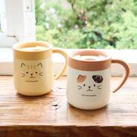 福福喵 貓臉不鏽鋼馬克杯 HAPiNS｜ふくふくにゃんこ フェイスステンレスマグカップ