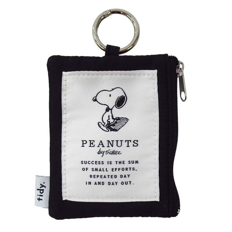 PEANUTS 史努比 tidy 登山扣收納包 黑色
