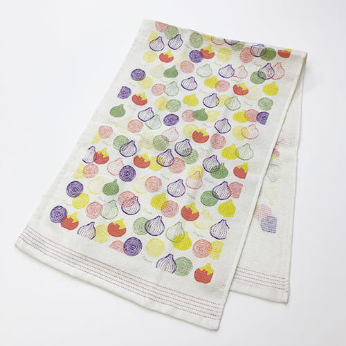 薄輕長 紗布手拭毛巾 洋蔥圖案 33×100cm