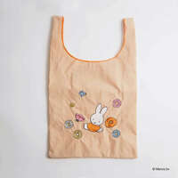 米飛兔 刺繡購物袋 花朵食物 A4可放 米色【BRUNA】｜ミッフィー BRUNA MOTIF EMBROIDERY ショッピングバッグ ベージュ