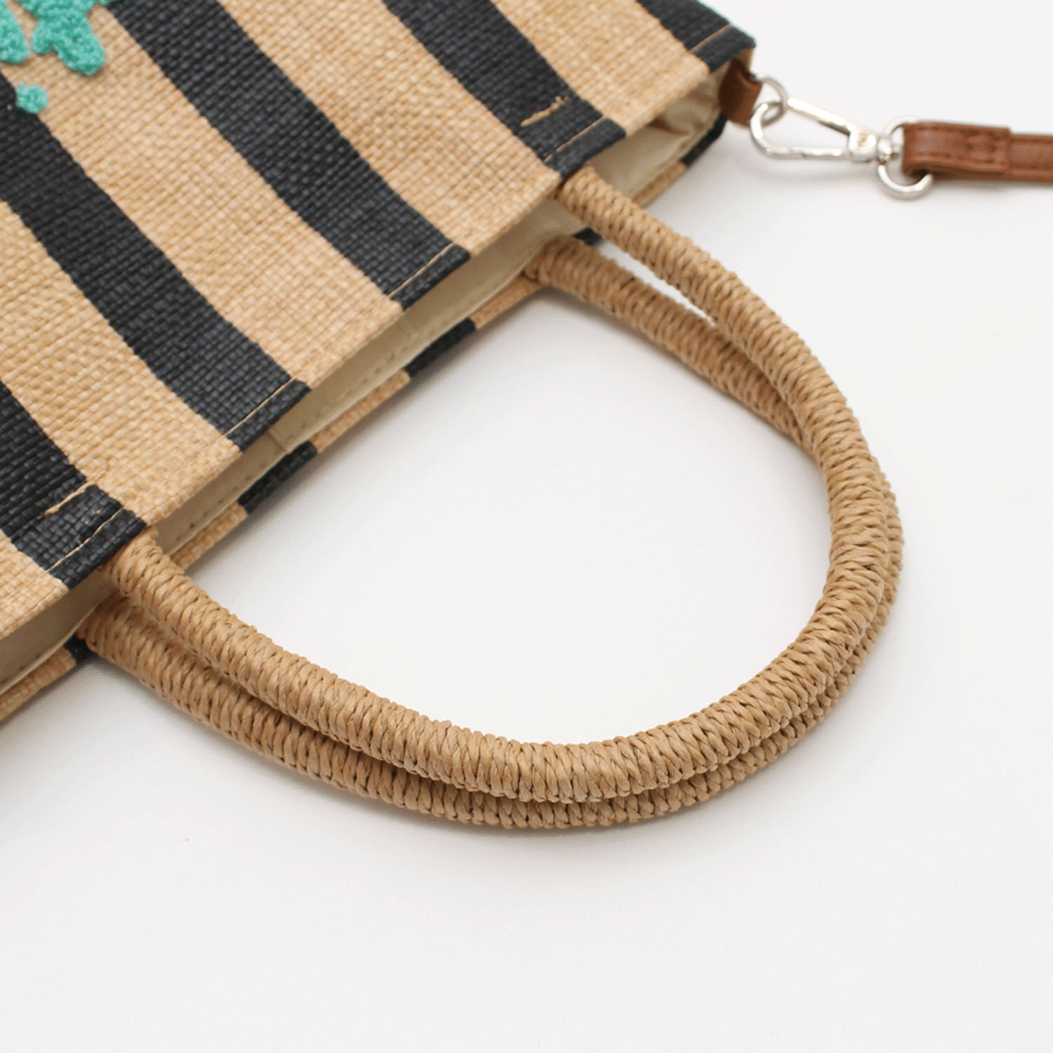天鵝絨刺繡條紋混合材料兩用包｜日系包款・日本直送