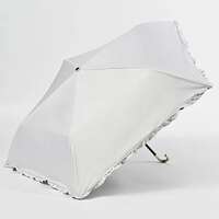 荷葉邊 遮光100% 晴雨兼用 折疊傘 50cm｜超軽量 UVガードフリルミニ傘