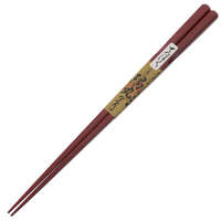 新隅丸鐵木筷 圓頭雕刻 黑漆23.5cm／朱漆21.5cm｜新隅丸 鉄木