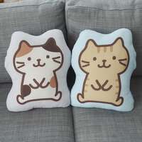 福福貓冰涼Q軟貓咪抱枕 40×31cm｜ふくふくにゃんこ ひんやりもっちりクッション