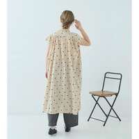 薄棉細布點點刺繡上領抽褶大襬長版洋裝 胸圍168cm cloudnine｜キャンブリックドット刺繍上衿付ワンピース