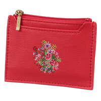 夢詩集 野花刺繡牛皮卡片零錢包 拉鍊 21g 日本製 6色｜【日本製】 夢詩集 コンパクトウォレット