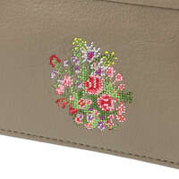 夢詩集 野花刺繡親子口金錢包 底部拉鍊袋 牛皮 日本製 8色｜【日本製】 夢詩集 がま口財布