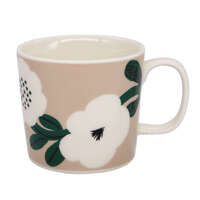 kippis 北歐花冠圖案陶器馬克杯 Kukkaseppele 黑色／米色 270ml｜kippis クッカセッペリ マグカップ