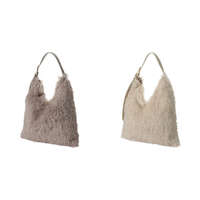 長毛環保皮草 三角肩背托特包 皮帶釦【cachecache】｜cachecache エアリーファートライアングルトートBAG
