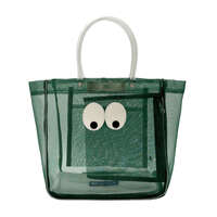 怪獸眼睛 網紗托特包 外拉鍊袋 3色【ROOTOTE】｜ルートート モンスターチュールトートバッグ