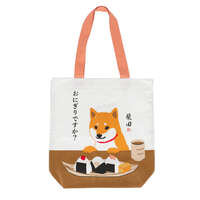 柴田 飯糰ですか A4托特包 可摺疊 側寬10cm 棉質｜A4トートバッグ おにぎりですか