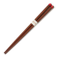 日本製草莓造型天然木筷 筷頭小草莓 方形筷尖 約21.5cm｜箸POCO イチゴ