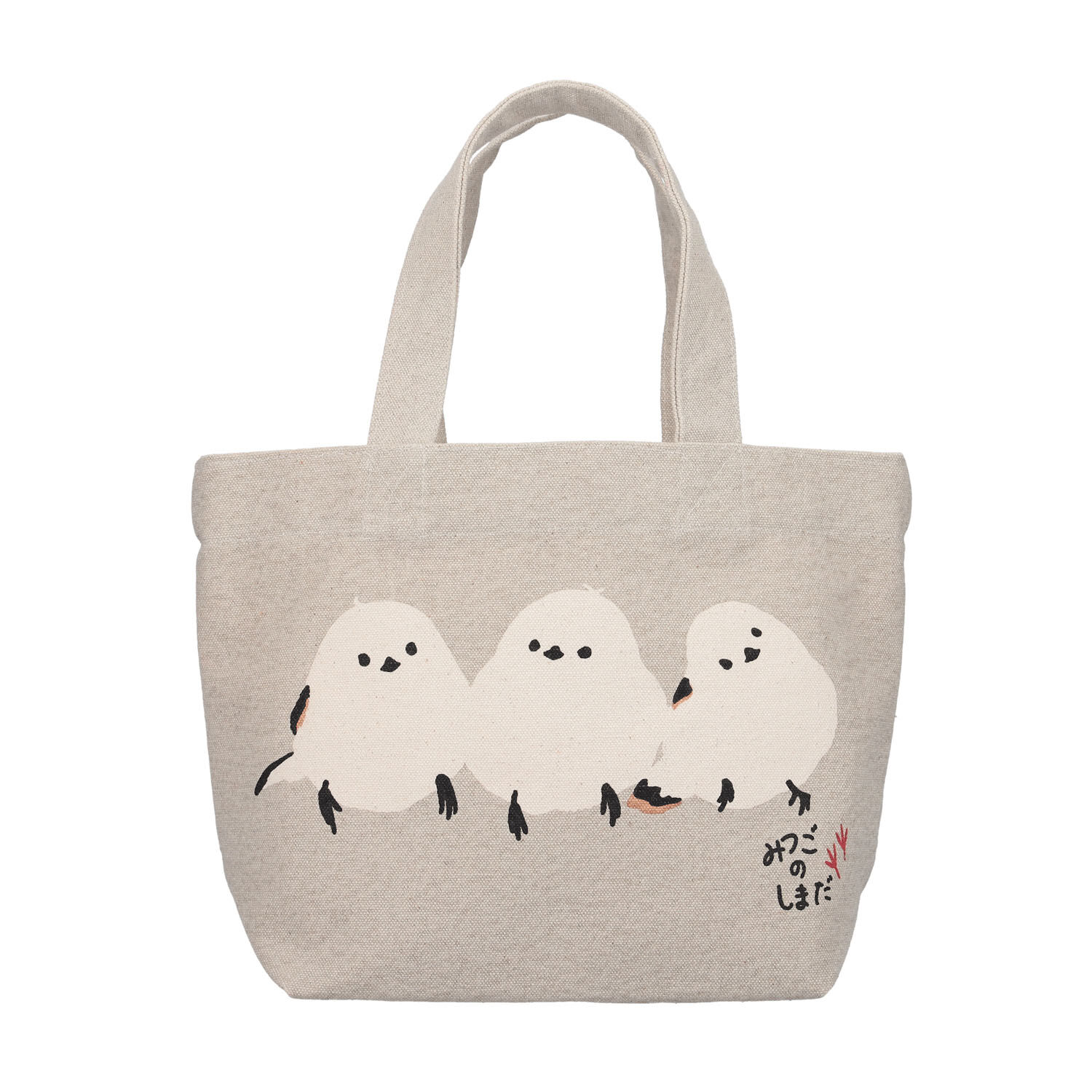 しまだ 動物圖案 棉質迷你托特包 20×30cm 三胞胎款 2色｜ミニトート みつごのしまだ
