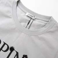 【ABISTE】蕾絲拼接標誌T恤 淺灰色 38號 ｜ABISTE レース付きロゴTシャツ