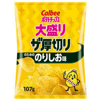 卡樂比大份量厚切薯片 海苔鹽風味 107g Calbee｜ポテトチップス大盛り ザ厚切りのためののりしお味