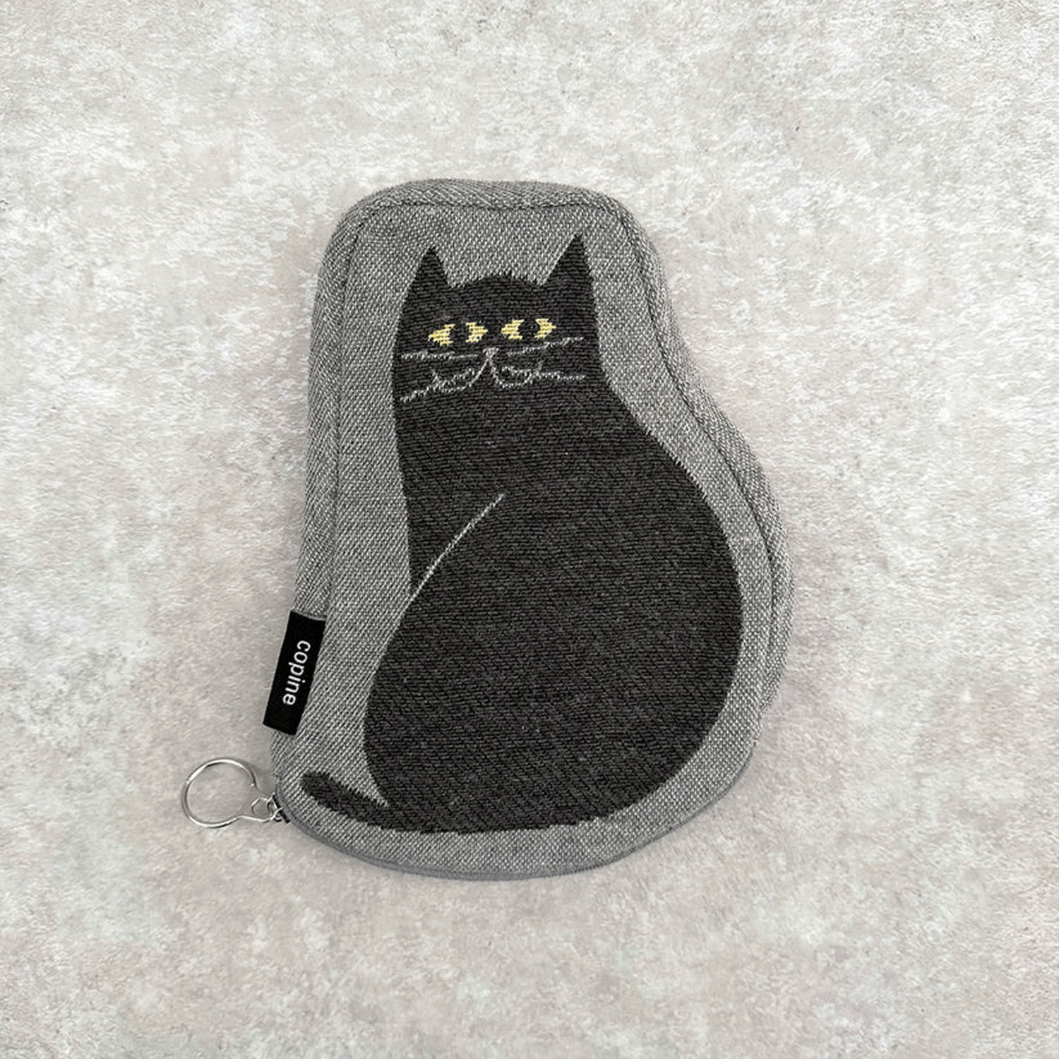 黑貓 提花織 造型剪裁收納包 14×19.5×2.5cm|コピーヌ ダイカットポーチ クロネコ
