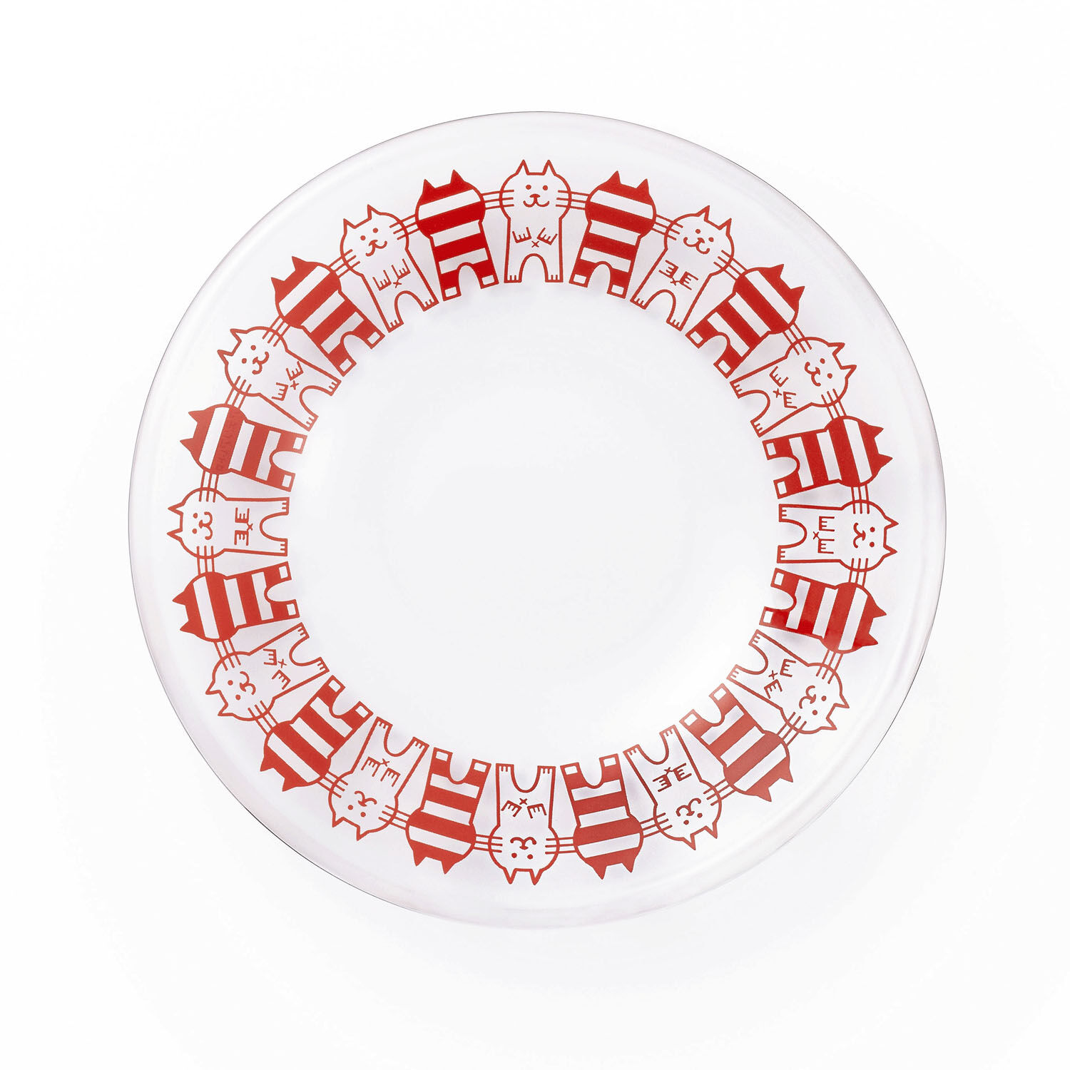 ADERIA 昭和復古貓咪玻璃小盤 12cm 日本製|アデリアレトロ プレート120 キャット