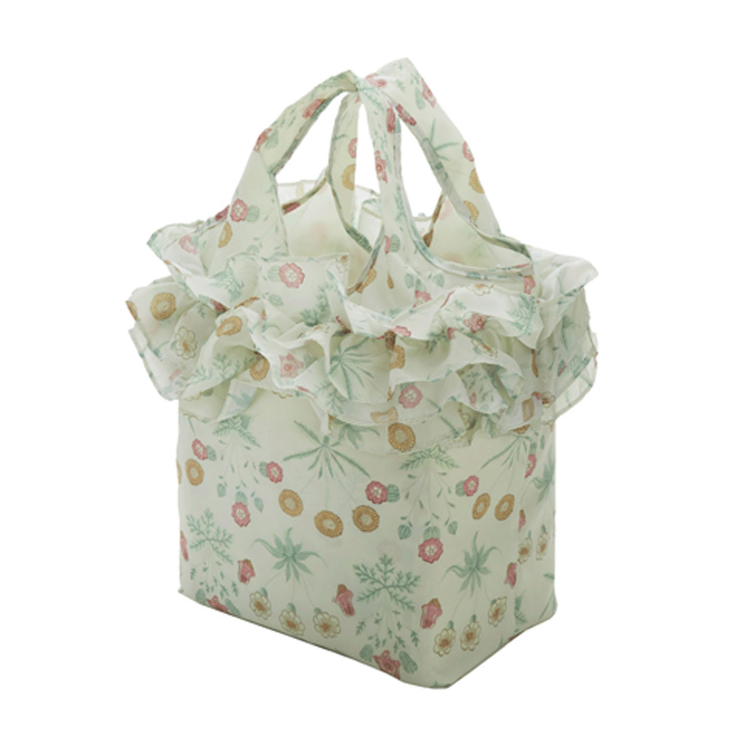 荷葉邊折疊環保購物袋 37×26cm 收進內袋 15款｜フリル付エコバッグ