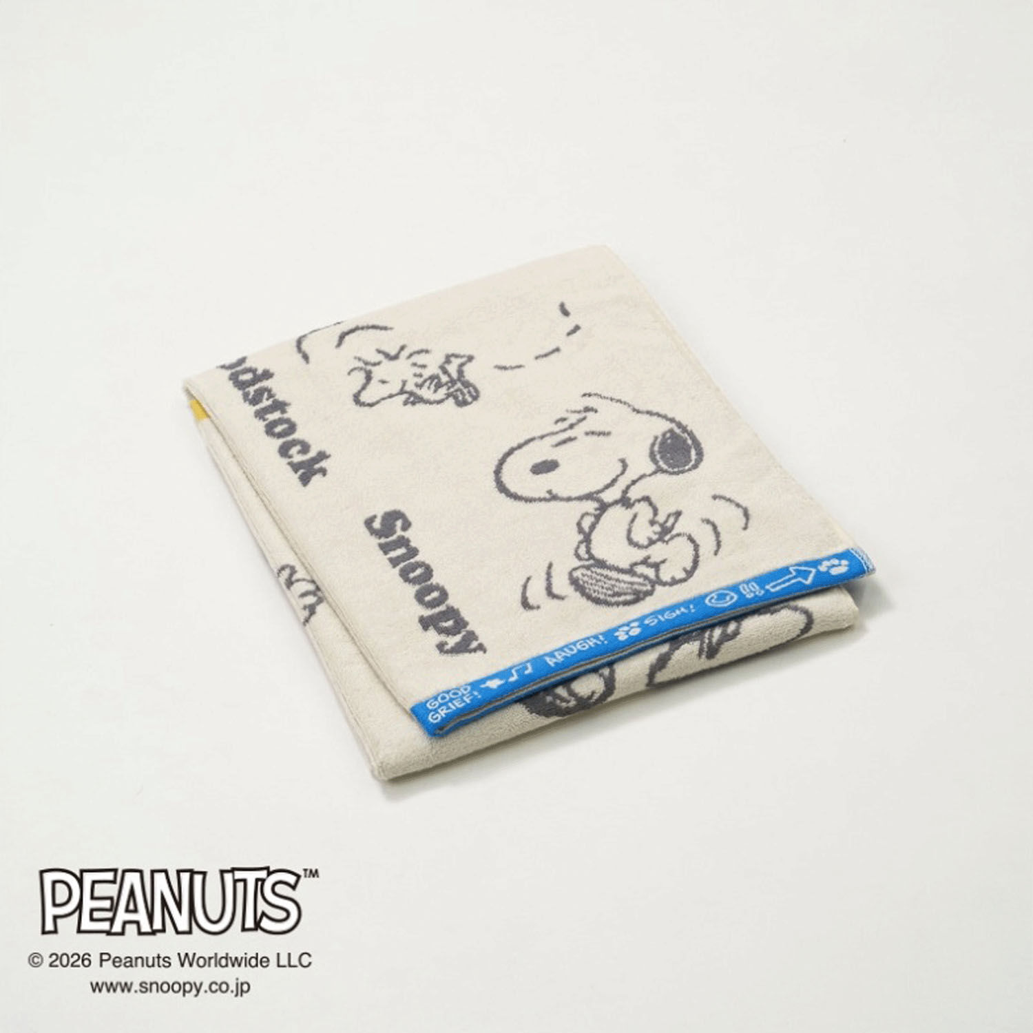 史努比 提花浴巾 PEANUTS GANG 象牙白｜浴室必備・日本直送