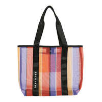 條紋網眼托特包 附底板 海邊泳池 44×31cm 4色｜メッシュストライプトートバッグ
