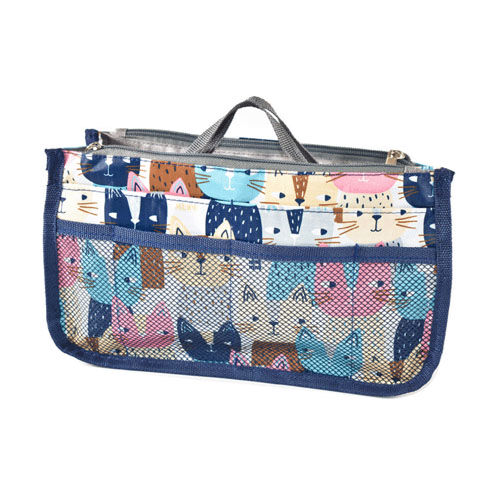 多口袋包中包 17×28×8cm 外側12個口袋 6款花色|柄ものバッグインバッグ