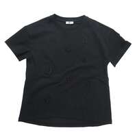 【ABISTE】前短後長下襬T恤 黑色 40號 ｜ABISTE 直輸入ウエアTシャツ
