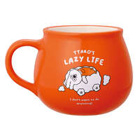 韓國角色 Taro 陶器馬克杯 橘色 白臉大眼插圖 可微波｜タロマグカップ OR