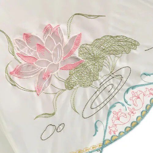 蓮花刺繡 遮光100% 晴雨兼用 長傘 50cm