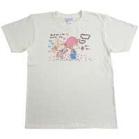 【水森亞土】純棉印花T恤 雙人圖案 象牙白 ｜水森亜土 Tシャツ フタリ