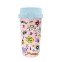 Tamagotchi 塔麻可吉一鍵彈蓋保溫保冷隨行杯 370ml 90年代圖紋款｜たまごっち ワンプッシュタンブラー 370ml 90‘sパターン