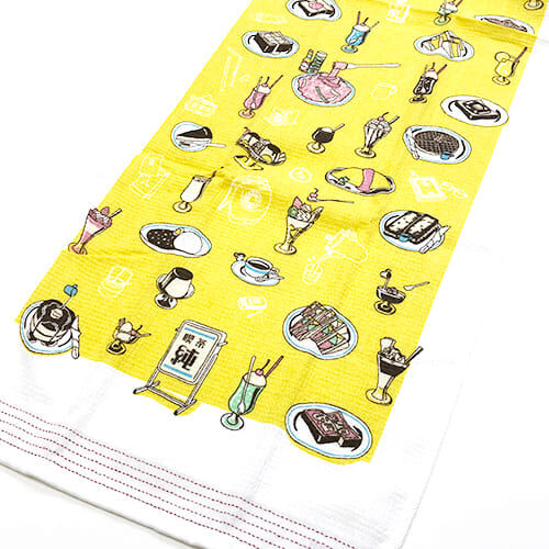 薄輕長 紗布手拭毛巾 純喫茶咖啡館圖案 33×100cm