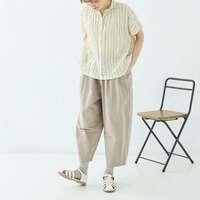 先染格紋條紋圓領法式袖前開襟襯衫 胸圍134cm衣長60cm cloudnine｜先染め 綿／Pu布帛チェック・ストライプ 柄アソートフレンチ袖 前あきブラウス