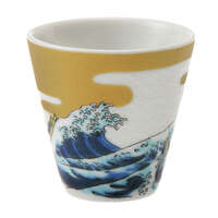 九谷燒豬口杯 波紋圖案 喜慶小酒杯 伴手禮 直徑5.5cm｜【九谷焼】縁起ちょこ波