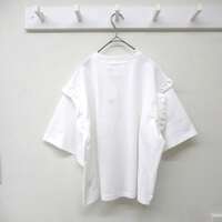 【euphoric】荷葉邊短版T恤 白色 日本製 ｜euphoric フリルTシャツ