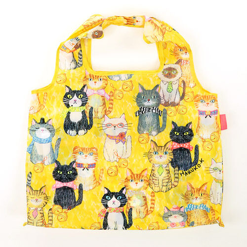 貓咪排排站 環保購物袋 40×53cm 可收14×16cm|猫が整列したら エコバッグ