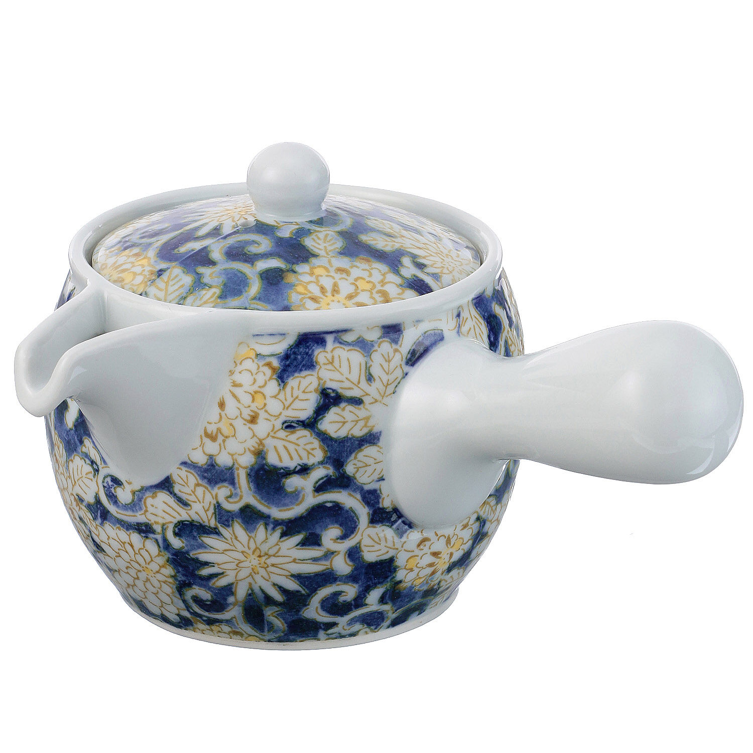 波佐見燒色唐草輕量茶壺 經典唐草紋瓷器急須 400ml 日本製|色唐草軽々M急須