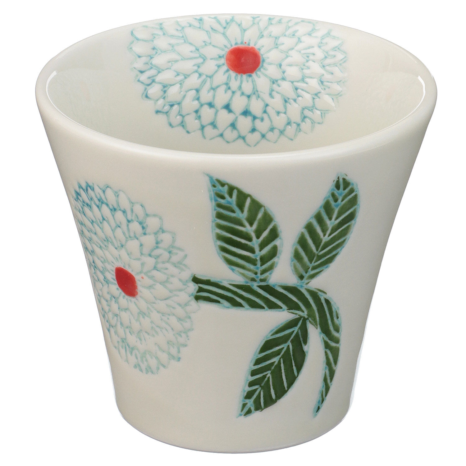 波佐見燒 勳山窯 大理花小杯 8.5cm 茶杯甜點杯 橘綠紫三色｜ダリア コップ