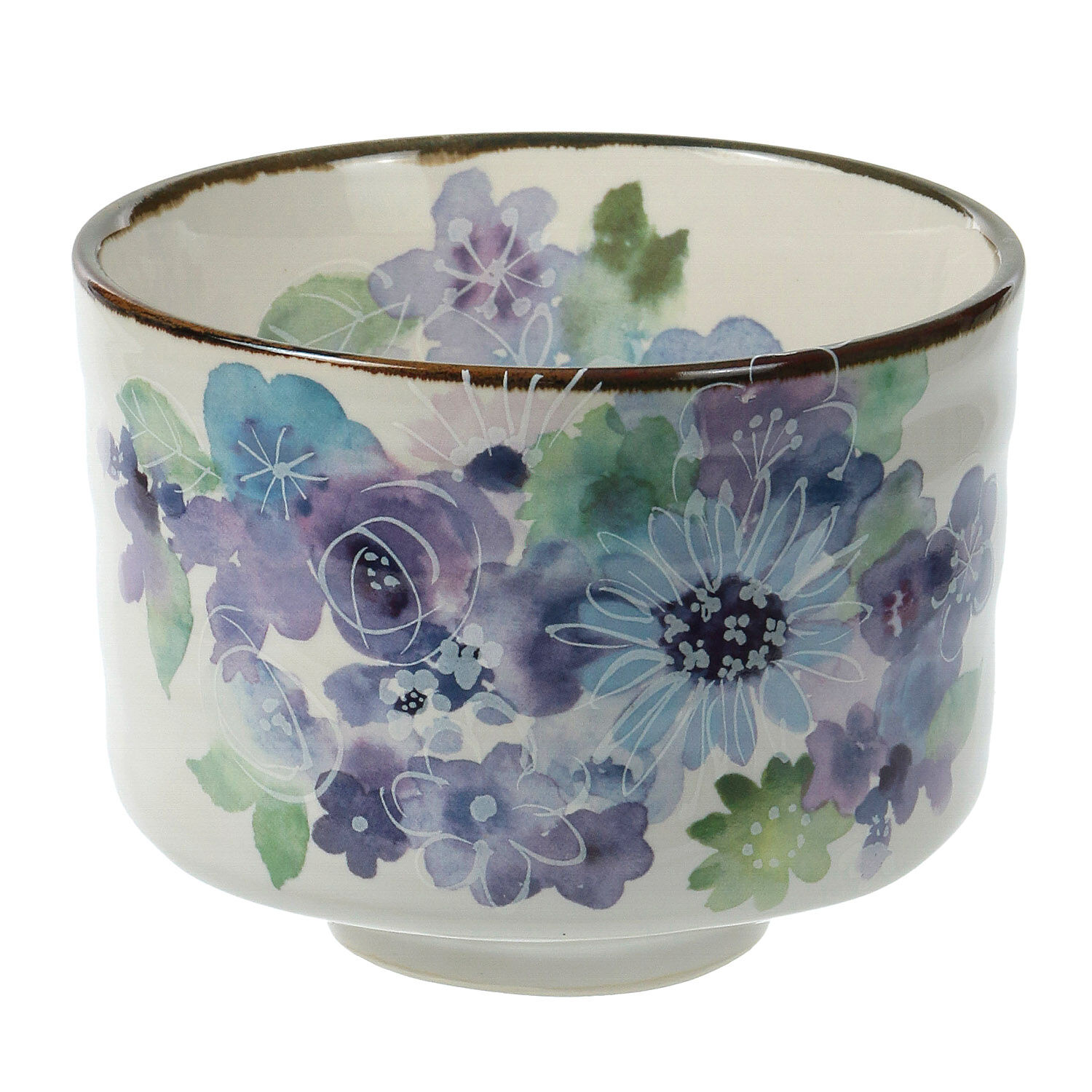 美濃燒抹茶碗 華祭・山茶花・花工房 三款花繪 日本製瓷器｜抹茶碗