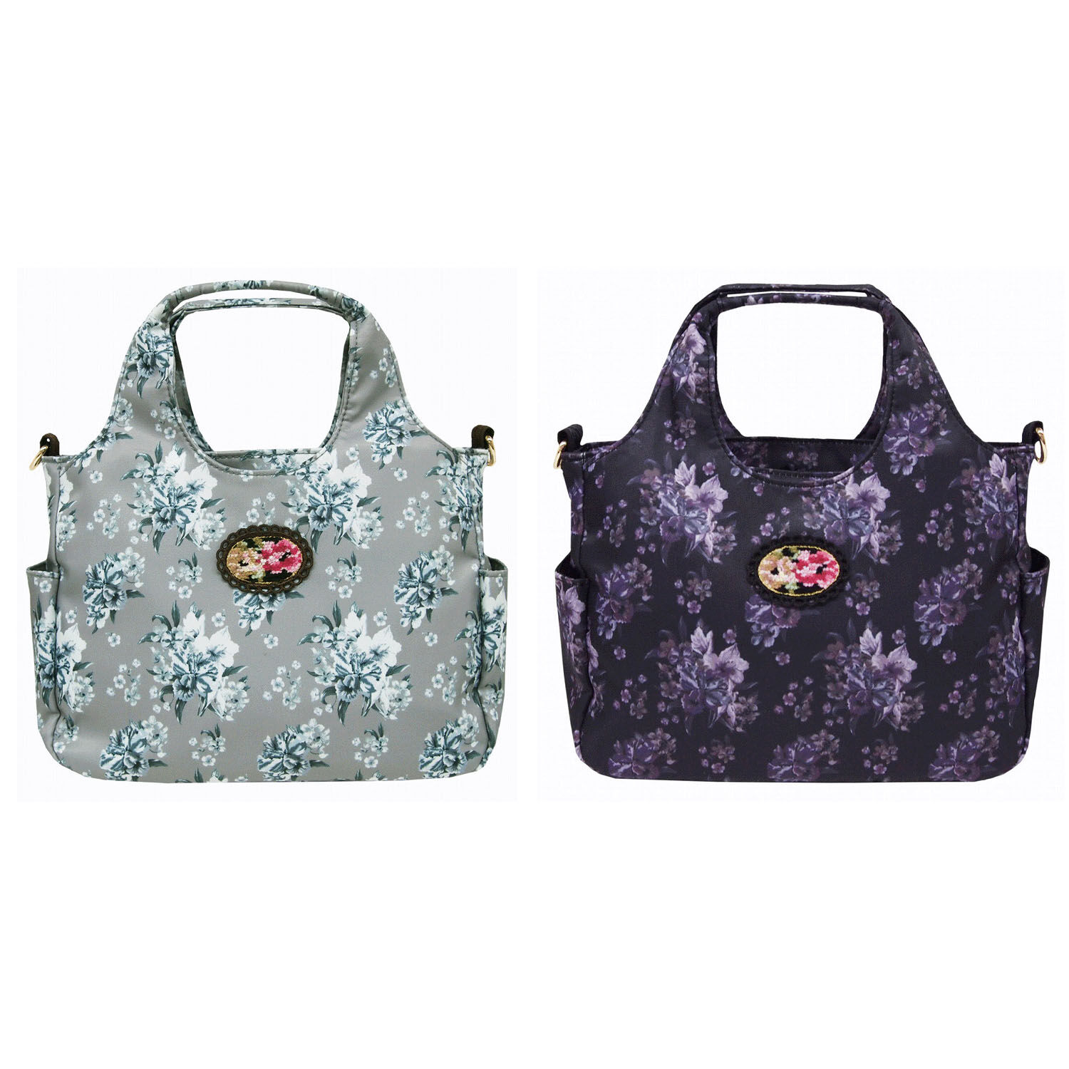 雪尼爾花卉 多口袋2WAY包 20×28cm【レイクアルスター】｜【レイクアルスター】 シエーネ10ポケット2WAYバッグ