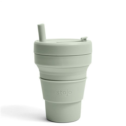 stojo 摺疊矽膠隨行杯 Jr. CUP 250ml 附吸管 四色可選｜Jr．CUP 250ml