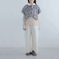 moz 法蘭絨麋鹿印花 保暖披肩 2WAY立領 側扣 長約50cm｜moz フランネルプリント肩当て