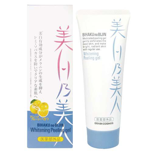 去角質凝膠 臉部與手肘膝蓋腳跟可用 日本醫藥部外品 120g|美白乃美人ホワイトニングピーリングジェル(医薬部外品)