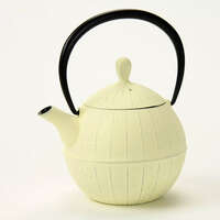 南部鐵器 胡桃鑄鐵茶壺 象牙白 約0.5L 內側琺瑯 附濾網｜南部鉄 ティーポット胡桃 プレミアムアイボリー 約0．5L ※湯沸し不可