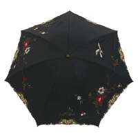 鳳凰刺繡 遮光100% 晴雨兼用 折疊傘 50cm｜完全遮光 （晴雨兼用）女優日傘 「花鳥刺繍」ミニ折り畳み傘