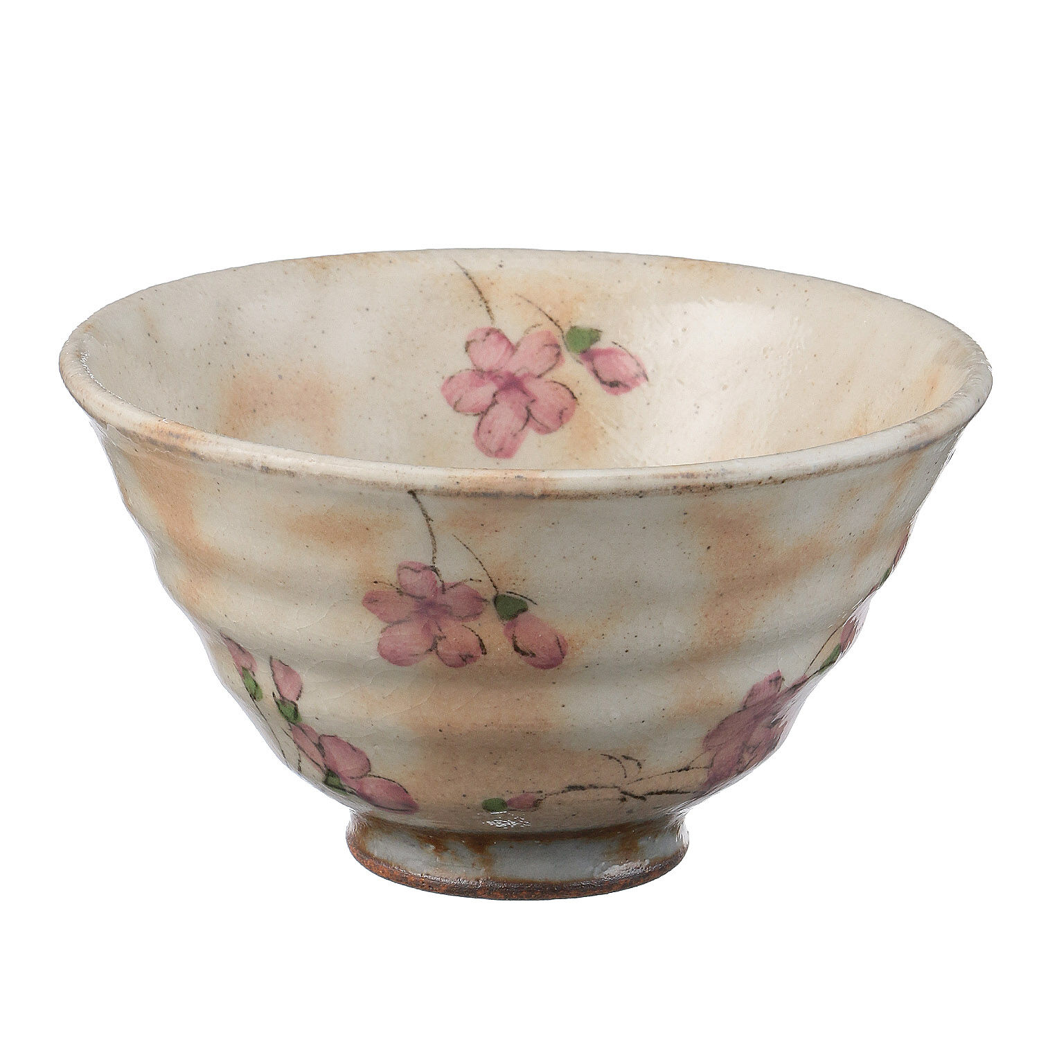 九重櫻 手繪淡櫻陶器飯碗・湯杯 波佐見燒 藍紅大小對組 日本製｜九重桜 飯碗湯呑